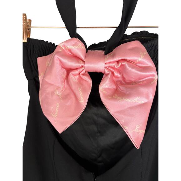 Nana Jacqueline Samba Mini Dress Halter Neck Bow Party Cocktail Evening Black XS - Picture 8 of 12